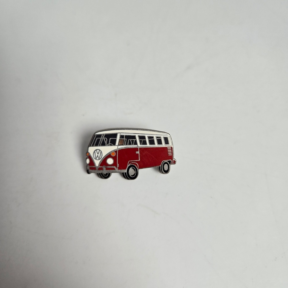 VW Volkswagen Hippie Bus Van Red Enamel Pin 1" Vintage?